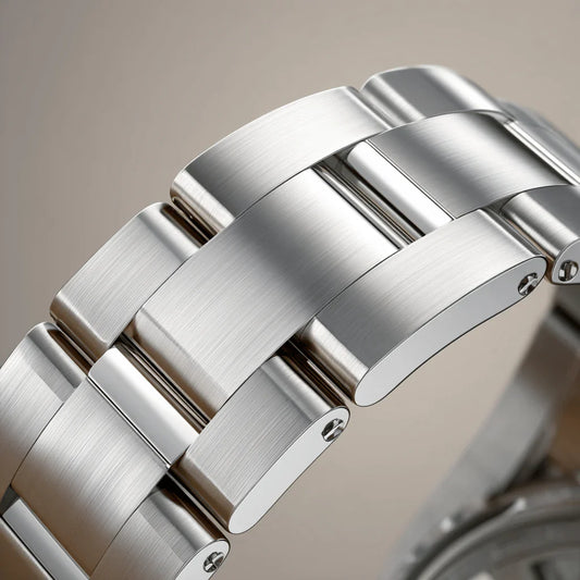 Polished stainless steel Jubilee strap for dress watches