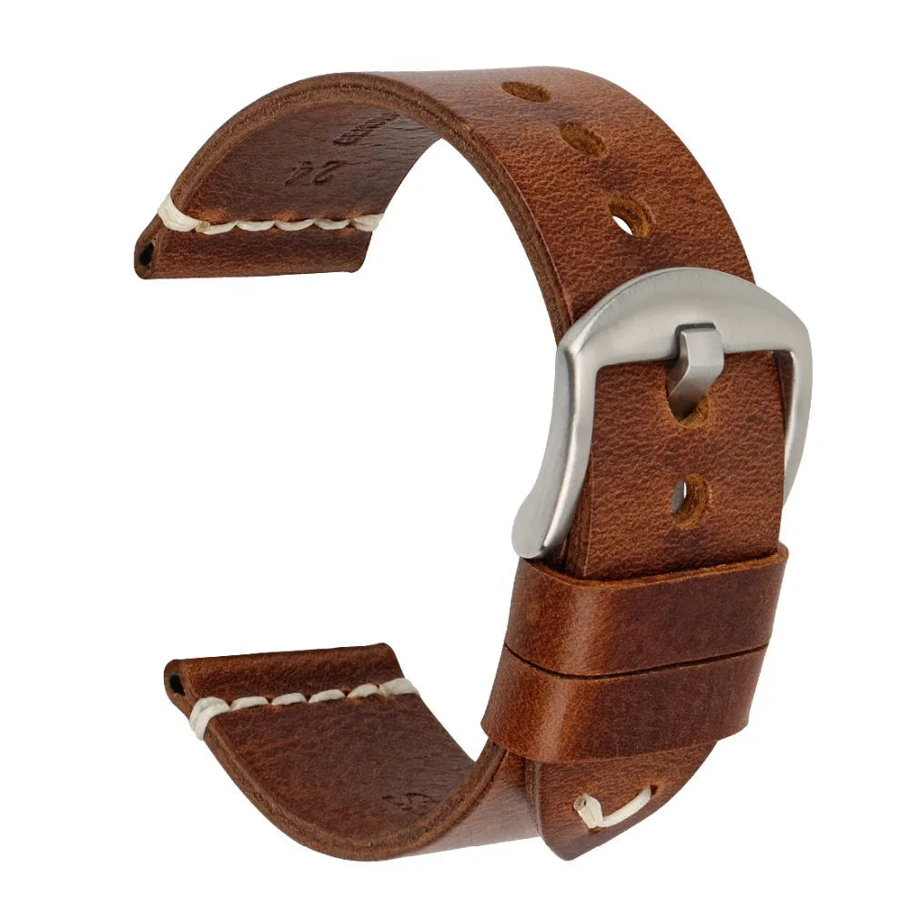 Vintage Leather Strap For Watch – 20/22/24mm Replacement Band | Wellstraps™ Wellstraps