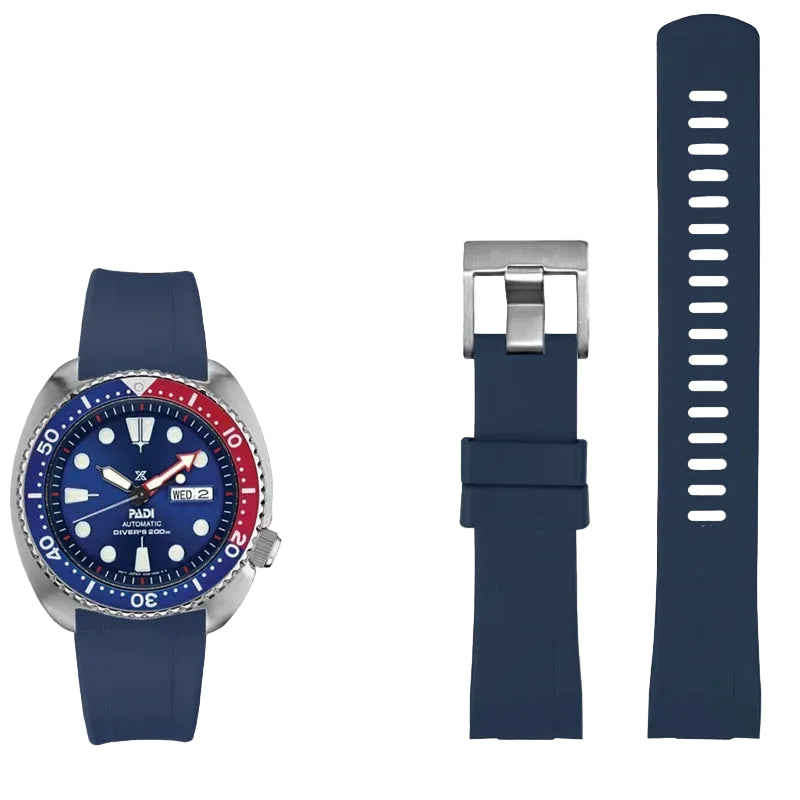 Blue Silicone Rubber Strap For SEIKO PROSPEX Series SRPA21J1 SRPE99K1 SRP777J SRPC91J1 Men Curved Waterproof WatchBand 20mm 22mm Wellstraps™