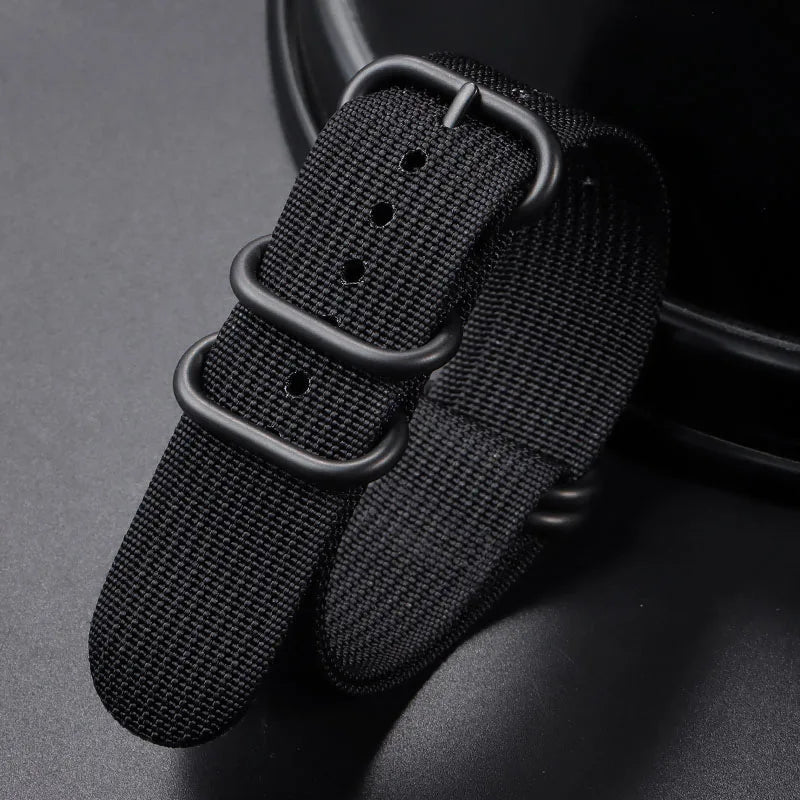 Nylon Striped Watch Strap – Ring Buckle – Multiple Sizes | Wellstraps™ Wellstraps