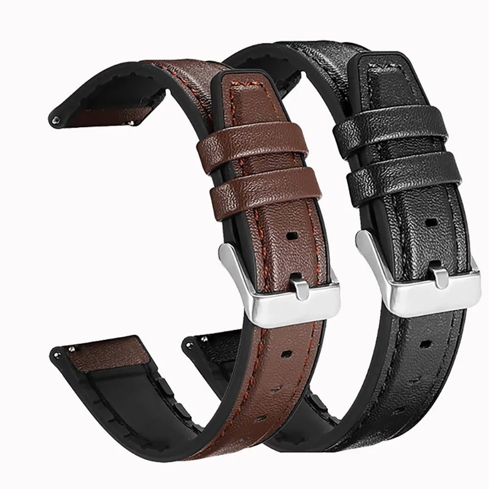 Leather Strap For Smartwatch – 22mm Replacement Band | Wellstraps™ Wellstraps