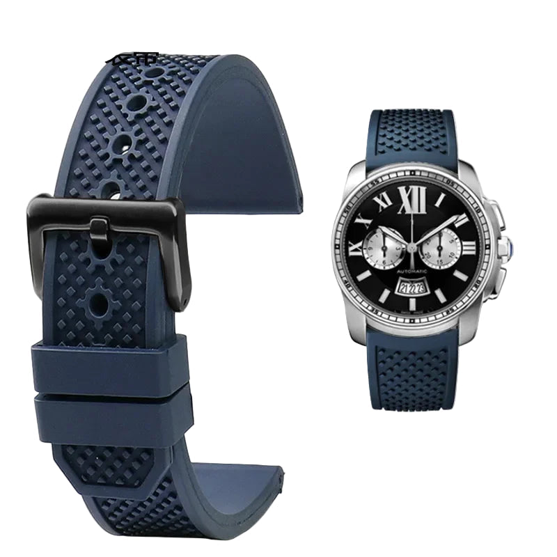 Premium Rubber Strap – Black & Blue Options | Wellstraps™ Wellstraps™