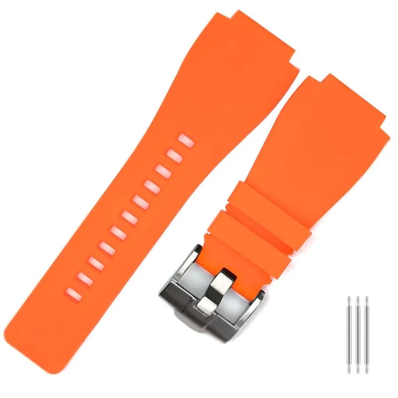Rubber Watch Strap – 24mm – Universal Replacement Band | Soft Natural Rubber Watch Strap – Orange, Black, Blue | Wellstraps™  Wellstraps™
