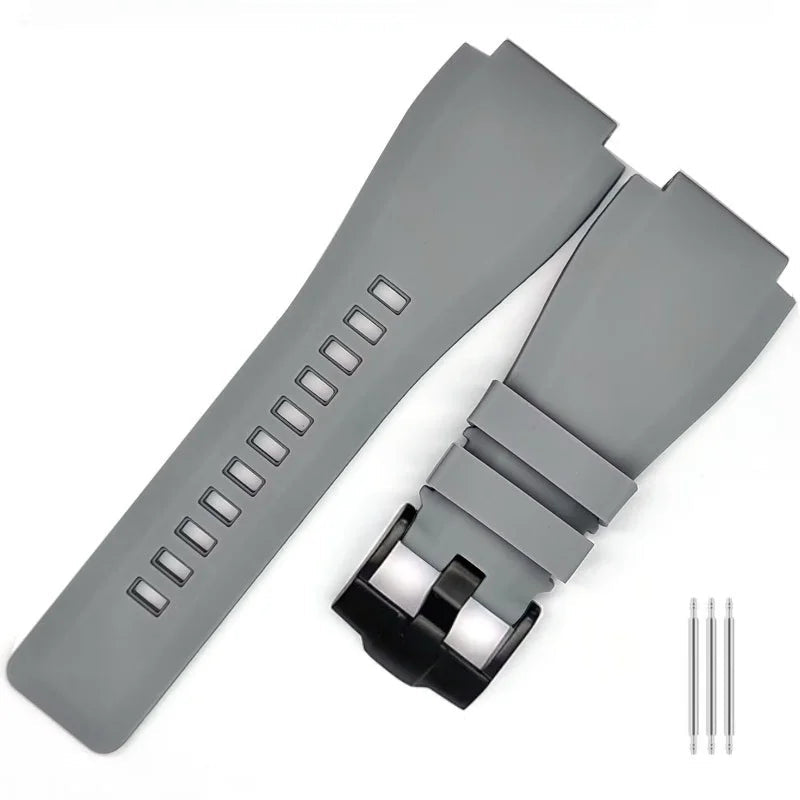 Rubber Watch Strap – 24mm – Universal Replacement Band | Soft Natural Rubber Watch Strap – Orange, Black, Blue | Wellstraps™  Wellstraps™