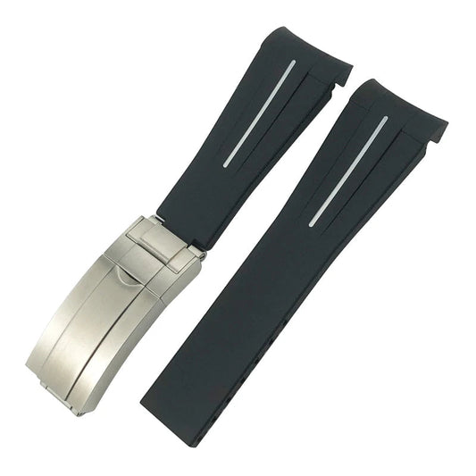Deployant Rubber Strap – Y II Line Series | Compatible with 21mm Watches Wellstraps™