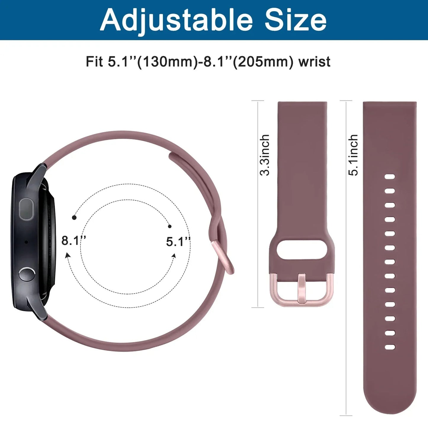 Rubber Strap For Smartwatch – 20/22mm Replacement Band | Wellstraps™ Wellstraps