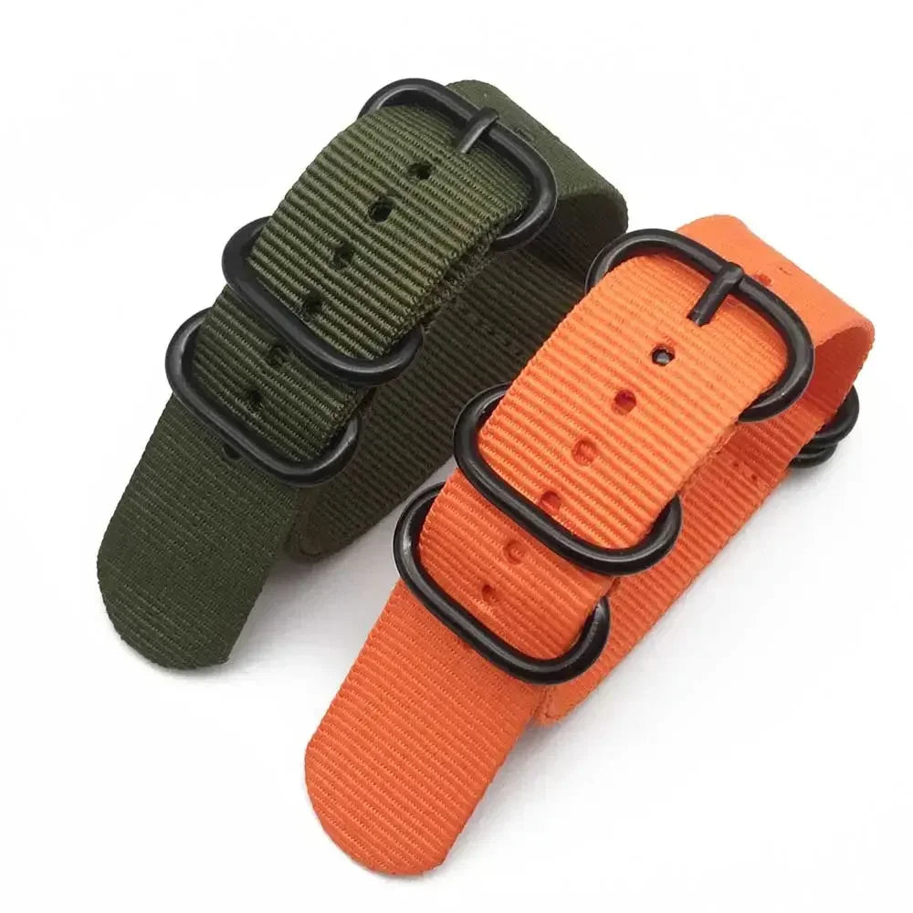 Nylon Striped Watch Strap – Ring Buckle – Multiple Sizes | Wellstraps™ Wellstraps™