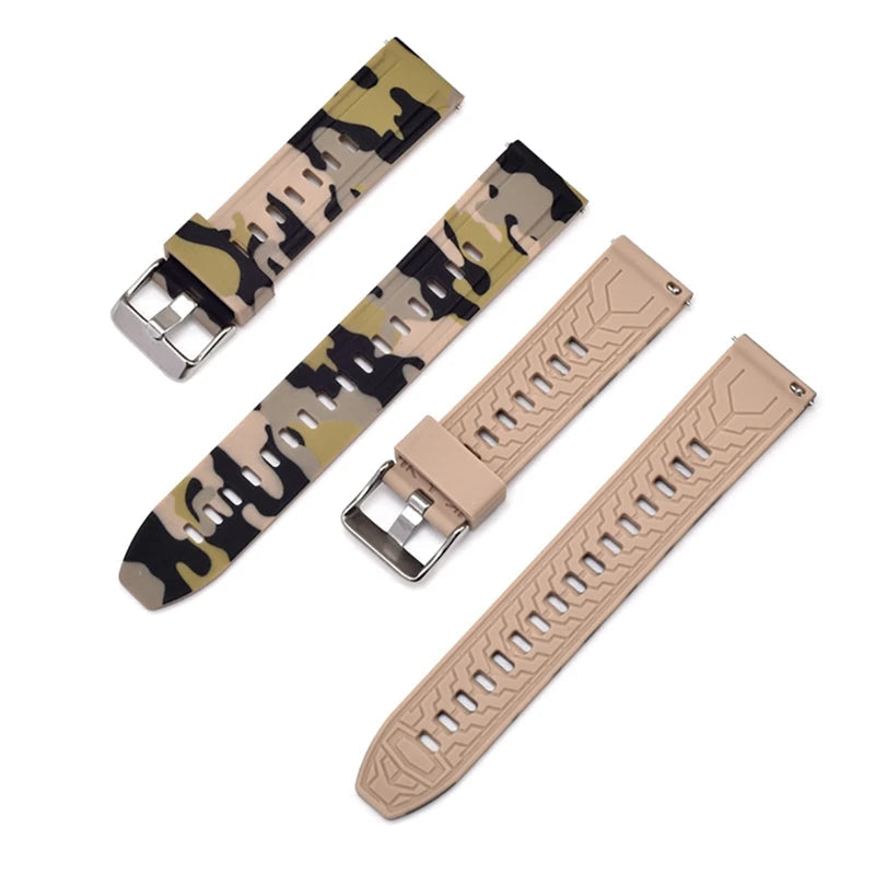 Camouflage Rubber Strap – Compatible with 18/20/22/24 mm Watches | Wellstraps™ Wellstraps