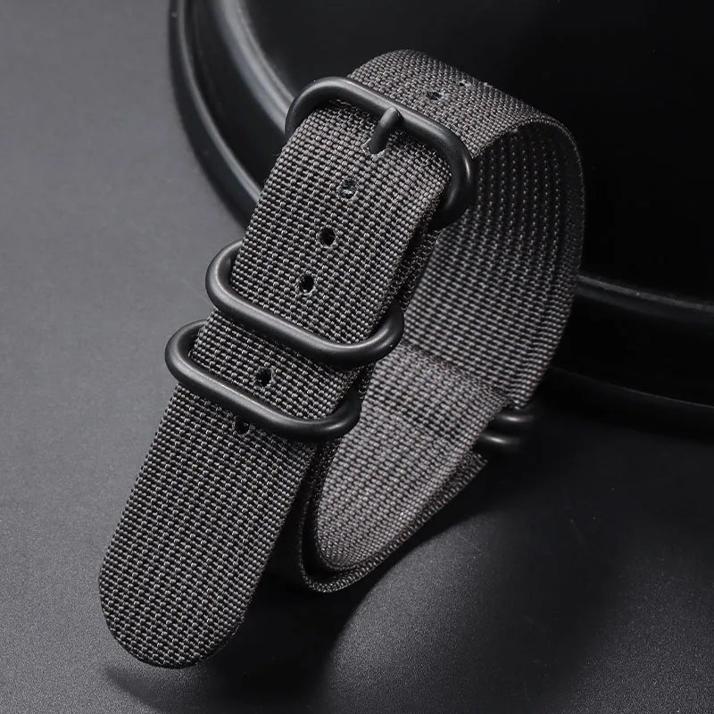 Nylon Striped Watch Strap – Ring Buckle – Multiple Sizes | Wellstraps™ Wellstraps