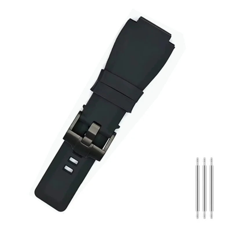 Rubber Watch Strap – 24mm – Universal Replacement Band | Soft Natural Rubber Watch Strap – Orange, Black, Blue | Wellstraps™  Wellstraps™