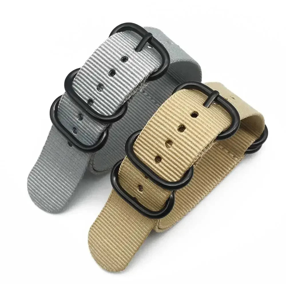 Nylon Striped Watch Strap – Ring Buckle – Multiple Sizes | Wellstraps™ Wellstraps™