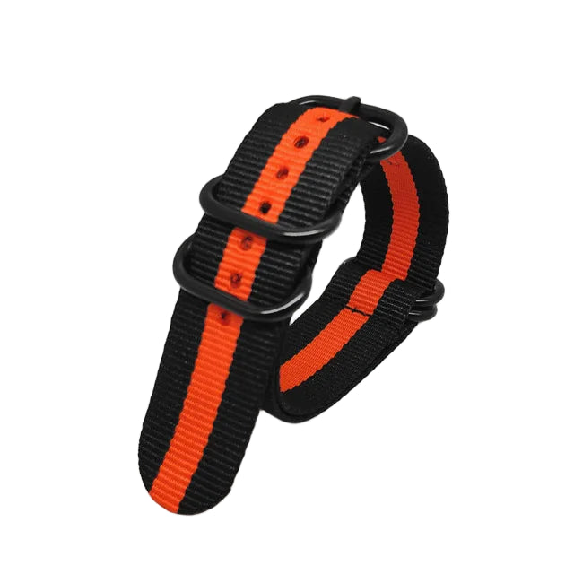 Nylon Striped Watch Strap – Ring Buckle – Multiple Sizes | Wellstraps™ Wellstraps™