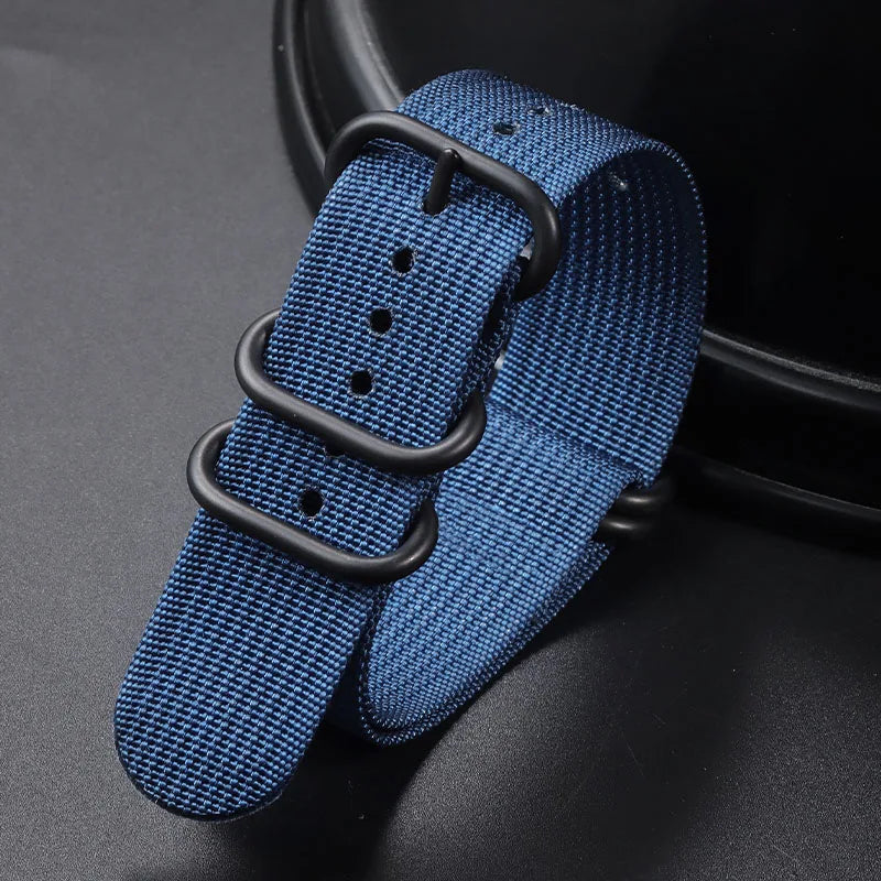 Nylon Striped Watch Strap – Ring Buckle – Multiple Sizes | Wellstraps™ Wellstraps