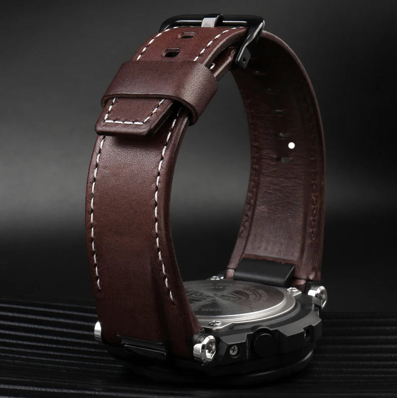 Leather Strap For Sport Watch – 26mm Notched Band | Wellstraps™ Wellstraps