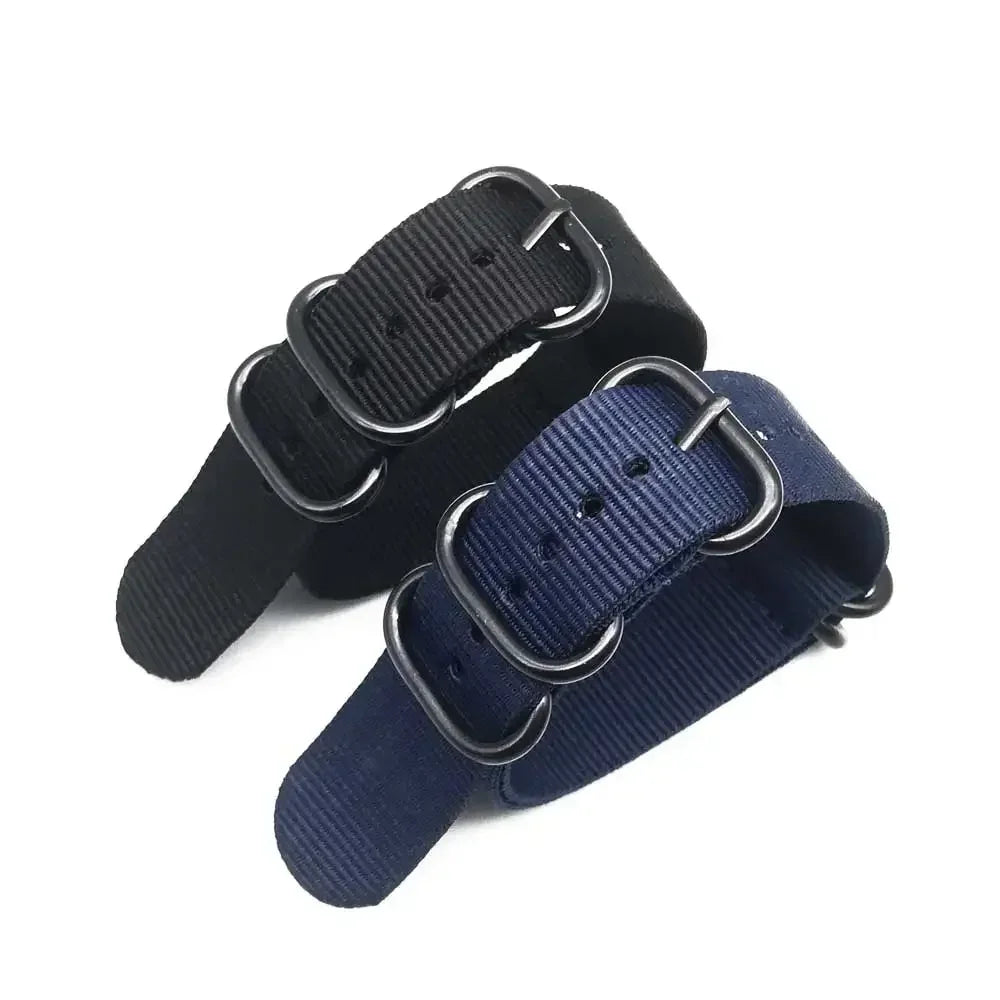 Nylon Striped Watch Strap – Ring Buckle – Multiple Sizes | Wellstraps™ Wellstraps™