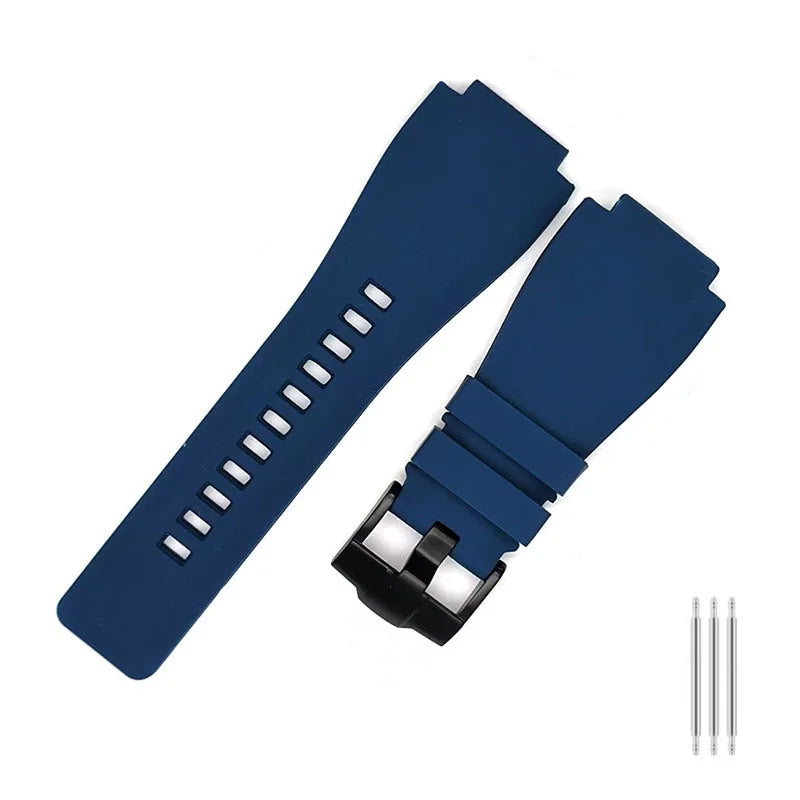 Rubber Watch Strap – 24mm – Universal Replacement Band | Soft Natural Rubber Watch Strap – Orange, Black, Blue | Wellstraps™  Wellstraps™