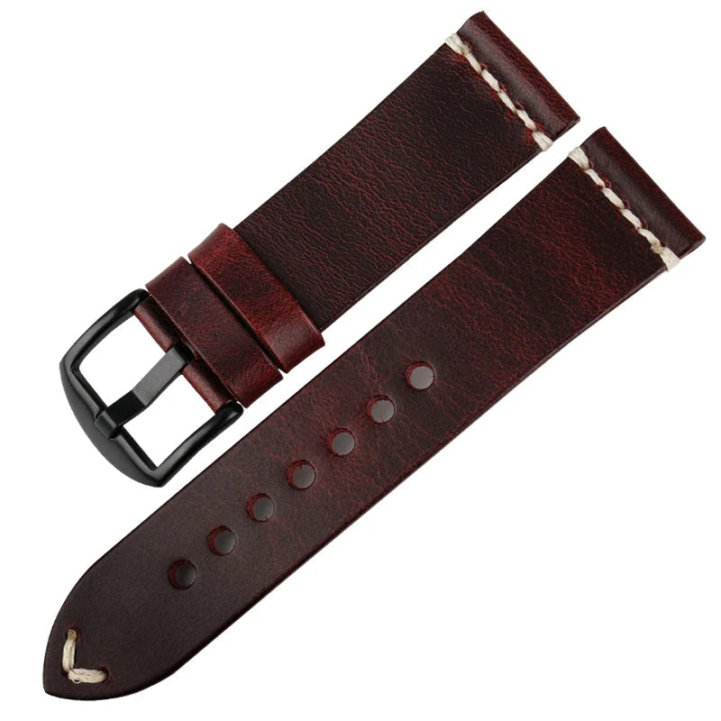 Vintage Leather Strap For Watch – 20/22/24mm Replacement Band | Wellstraps™ Wellstraps