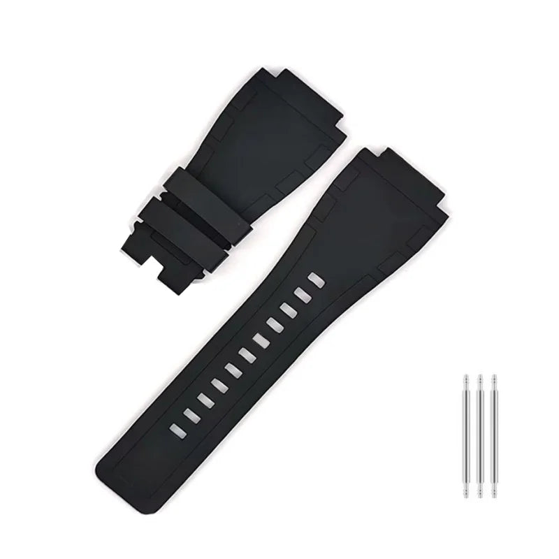 Rubber Watch Strap – 24mm – Universal Replacement Band | Soft Natural Rubber Watch Strap – Orange, Black, Blue | Wellstraps™  Wellstraps™