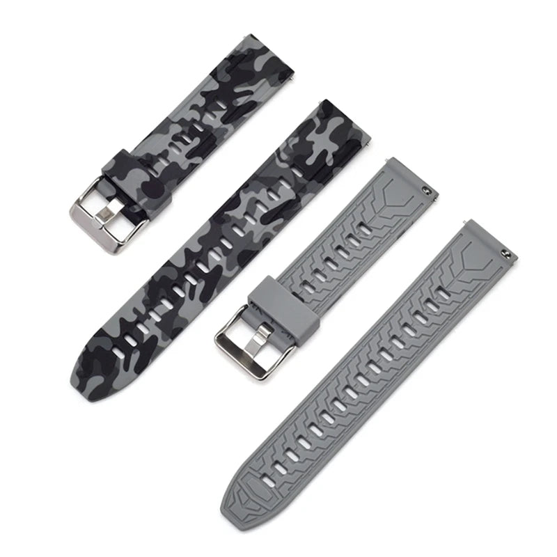 Camouflage Rubber Strap – Compatible with 18/20/22/24 mm Watches | Wellstraps™ Wellstraps