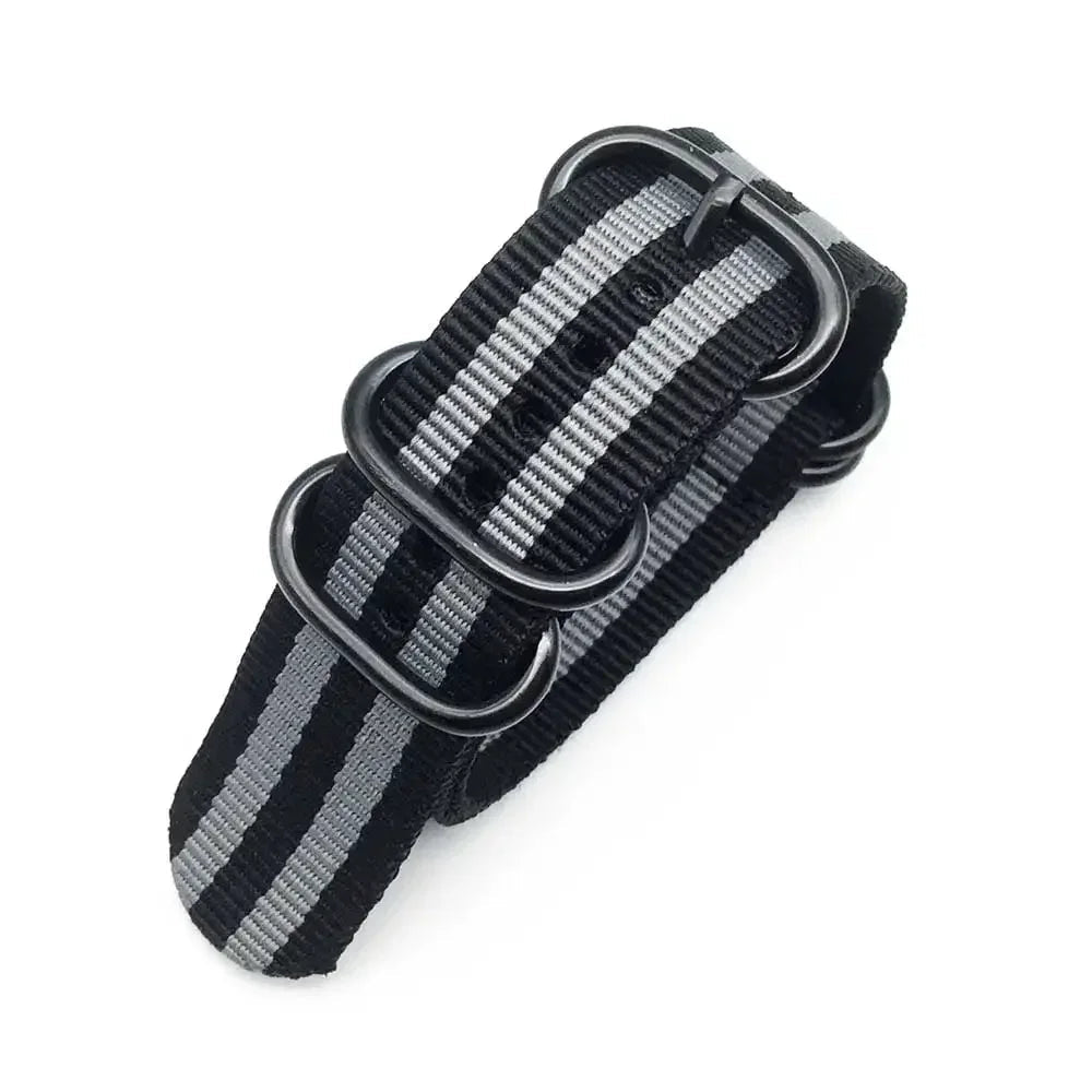 Nylon Striped Watch Strap – Ring Buckle – Multiple Sizes | Wellstraps™ Wellstraps™
