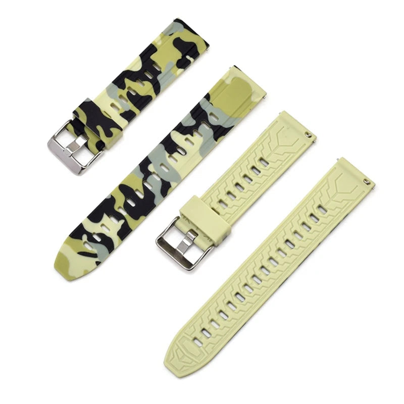 Camouflage Rubber Strap – Compatible with 18/20/22/24 mm Watches | Wellstraps™ Wellstraps
