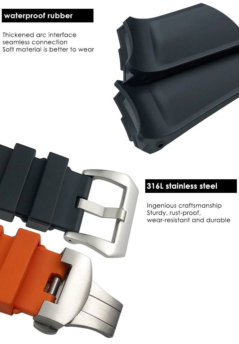 Rubber Strap Curved – Compatible with 44mm Watches | Wellstraps Wellstraps