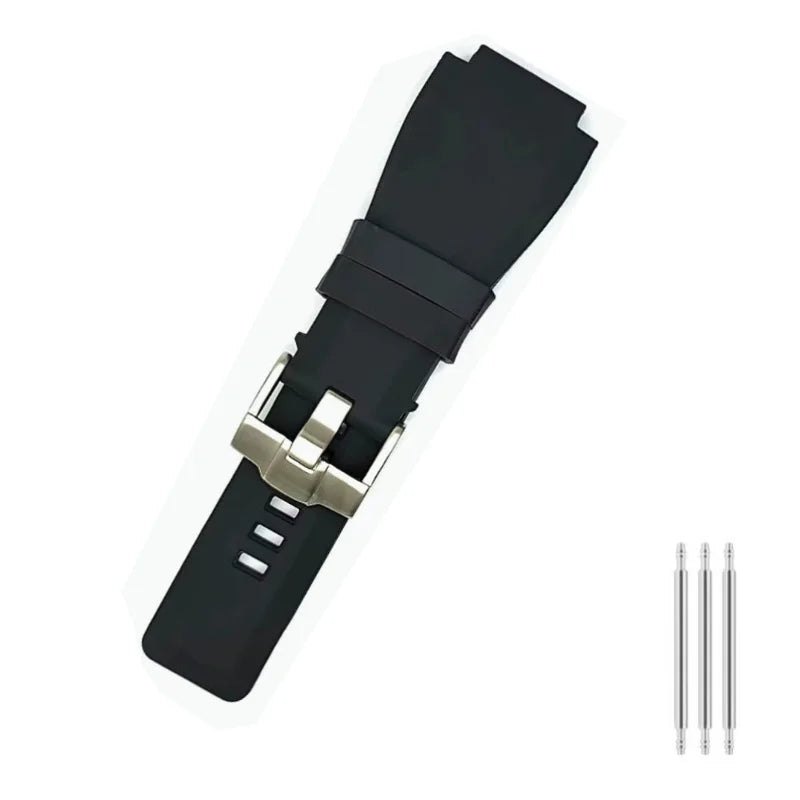 Rubber Watch Strap – 24mm – Universal Replacement Band | Soft Natural Rubber Watch Strap – Orange, Black, Blue | Wellstraps™  Wellstraps™