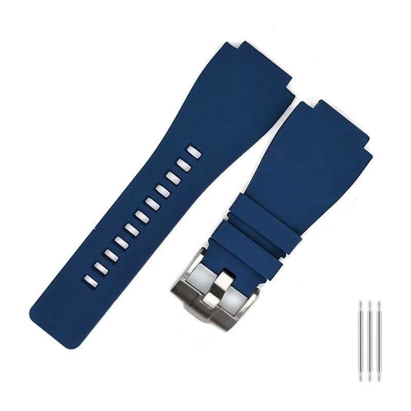 Rubber Watch Strap – 24mm – Universal Replacement Band | Soft Natural Rubber Watch Strap – Orange, Black, Blue | Wellstraps™  Wellstraps™