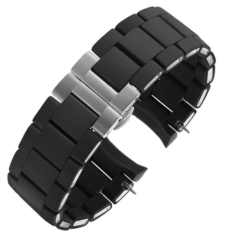 Rubber Watch Strap with Curved Ends – 20/23mm | Wellstraps™