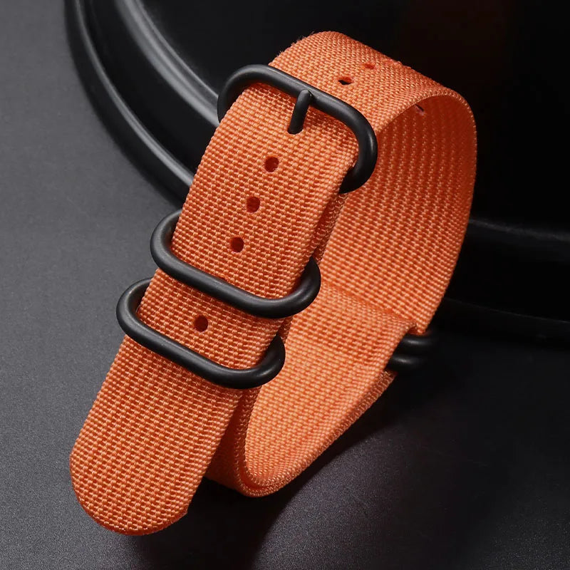 Nylon Striped Watch Strap – Ring Buckle – Multiple Sizes | Wellstraps™ Wellstraps