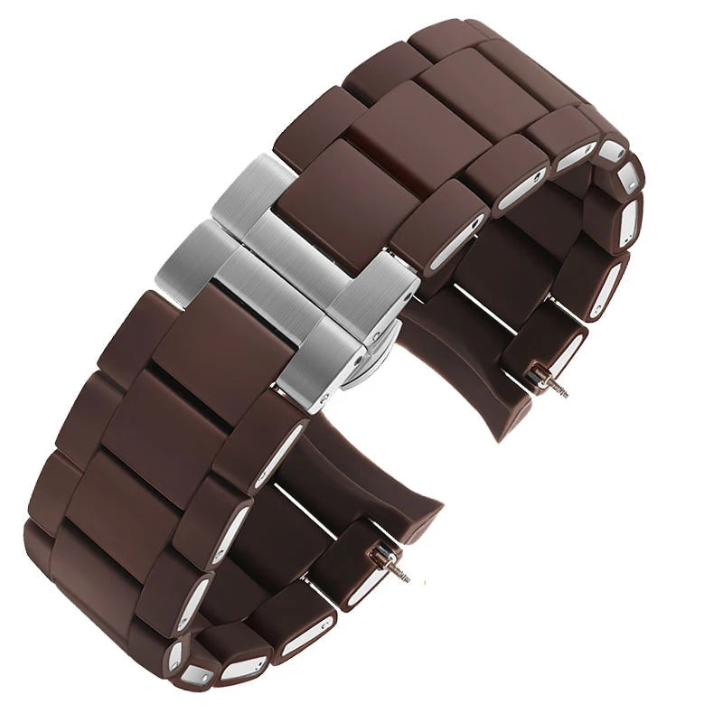 Rubber Watch Strap with Curved Ends – 20/23mm | Wellstraps™