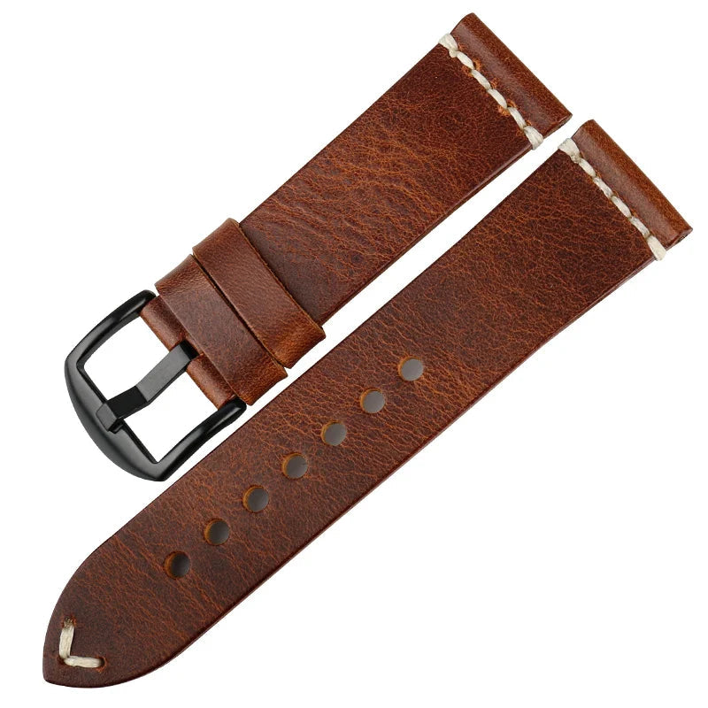 Vintage Leather Strap For Watch – 20/22/24mm Replacement Band | Wellstraps™ Wellstraps