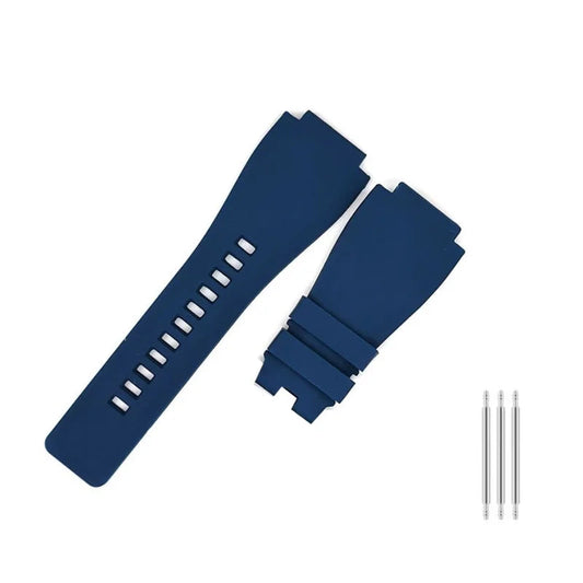 Rubber Watch Strap – 24mm – Universal Replacement Band | Soft Natural Rubber Watch Strap – Orange, Black, Blue | Wellstraps™ Wellstraps™