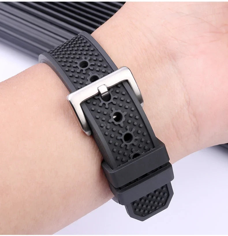 Premium Rubber Strap – Black & Blue Options | Wellstraps™ Wellstraps™