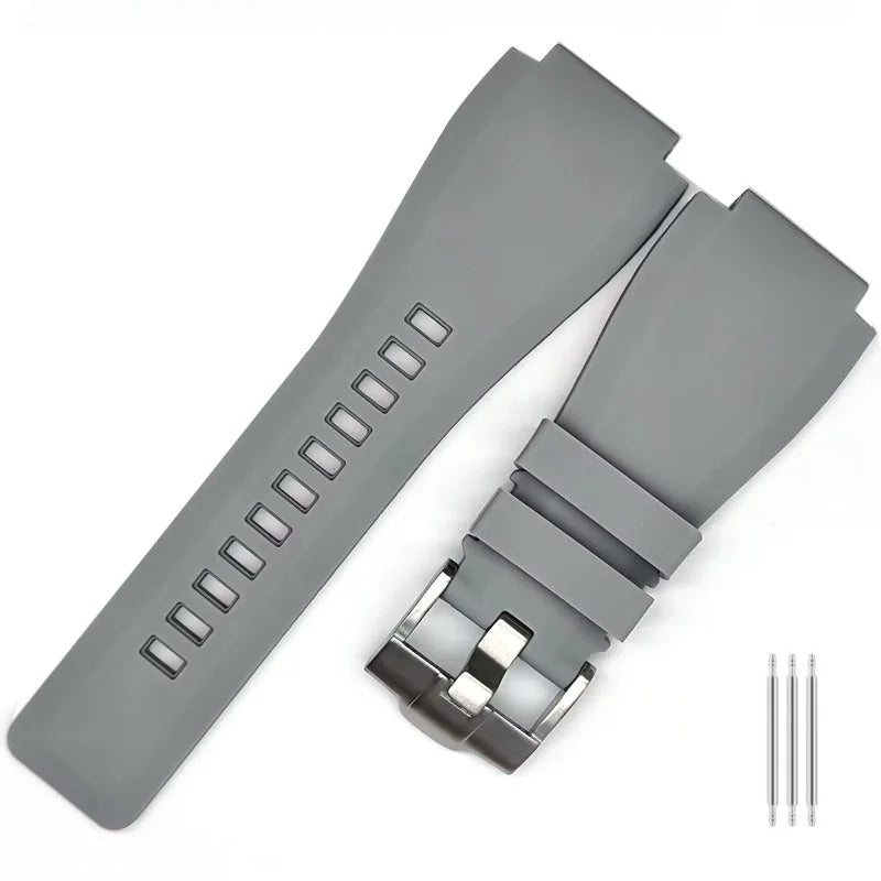 Rubber Watch Strap – 24mm – Universal Replacement Band | Soft Natural Rubber Watch Strap – Orange, Black, Blue | Wellstraps™  Wellstraps™