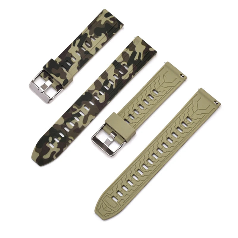 Camouflage Rubber Strap – Compatible with 18/20/22/24 mm Watches | Wellstraps™ Wellstraps