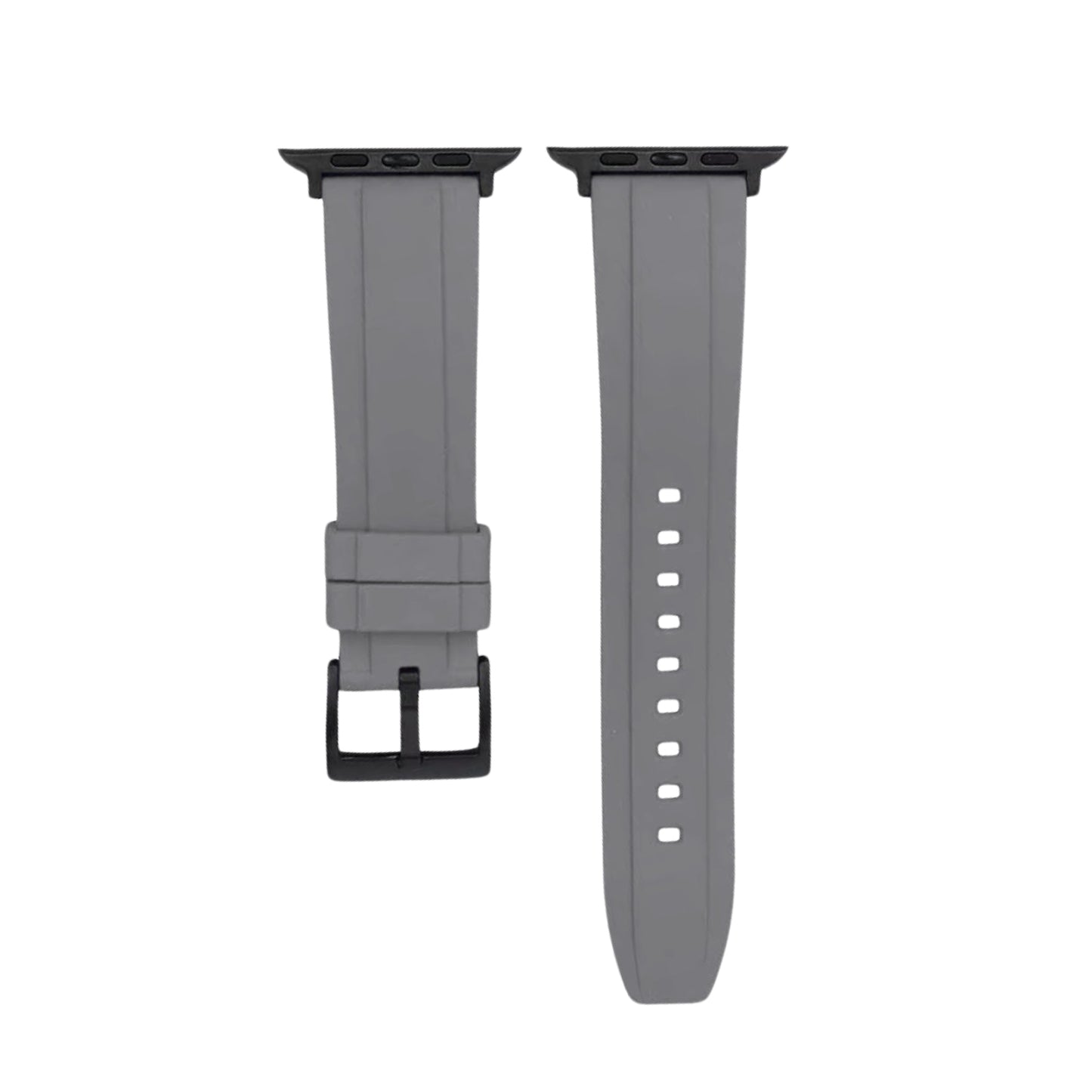 Rubber Watch Strap – Grey – Universal Fit – 38mm, 40mm, 41mm, 42mm, 44mm, 45mm, 49mm | Wellstraps™ Wellstraps