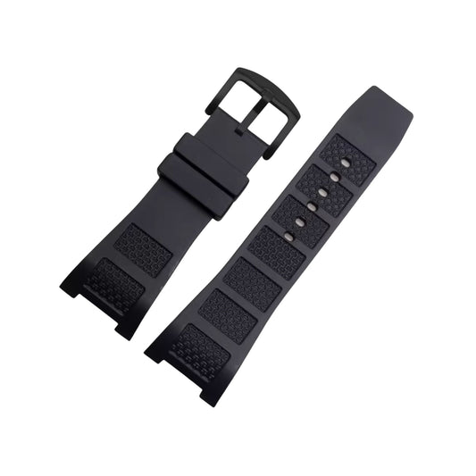 Rubber Strap – Black - Compatible with 30 mm Watches | Wellstraps™ Wellstraps