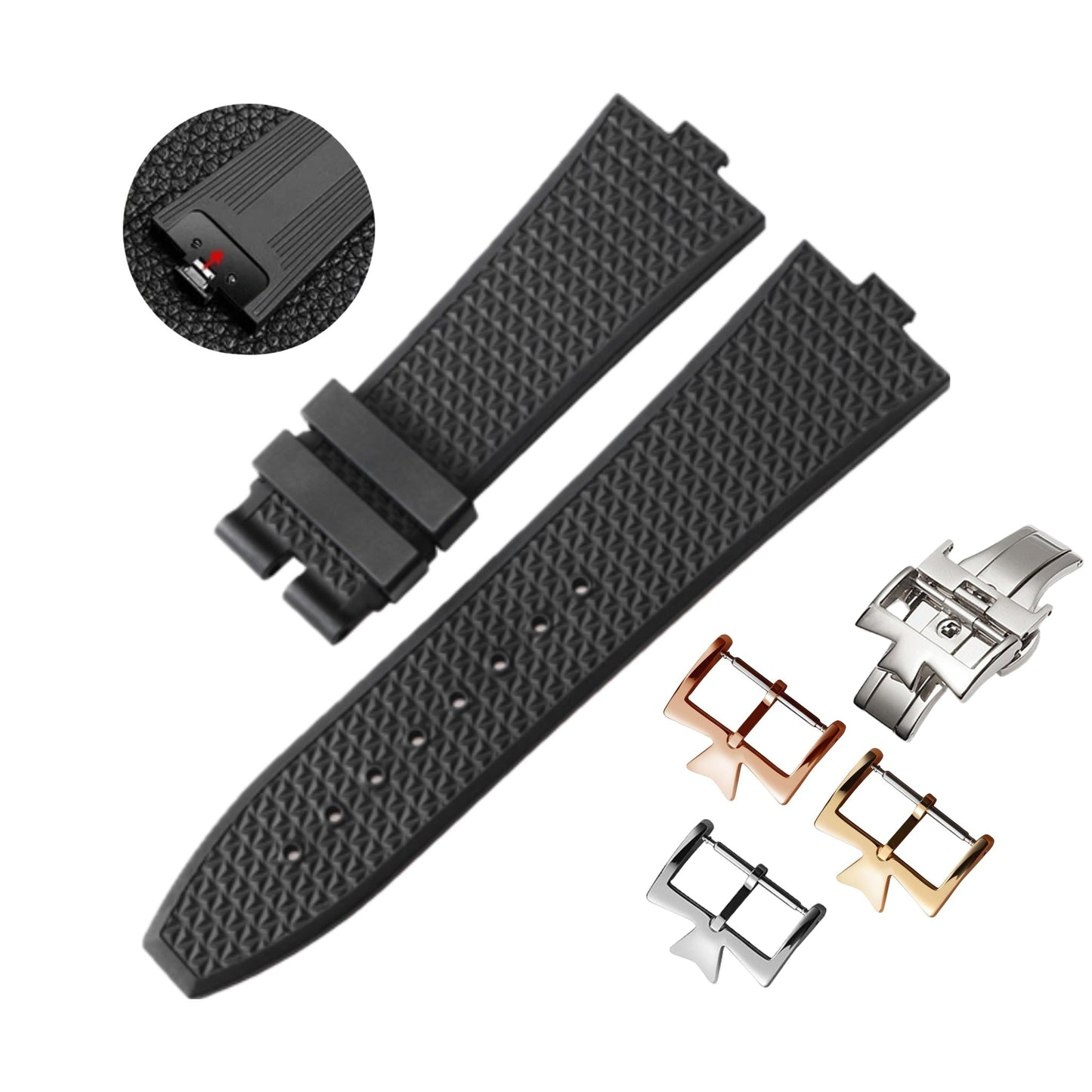 Rubber Strap – Compatible with 24mm Watches Wellstraps