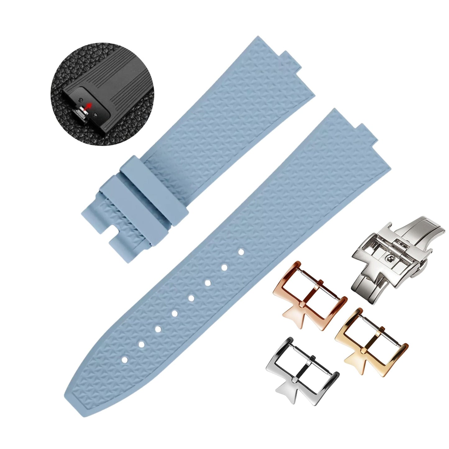 Rubber Strap – Compatible with 24mm Watches Wellstraps