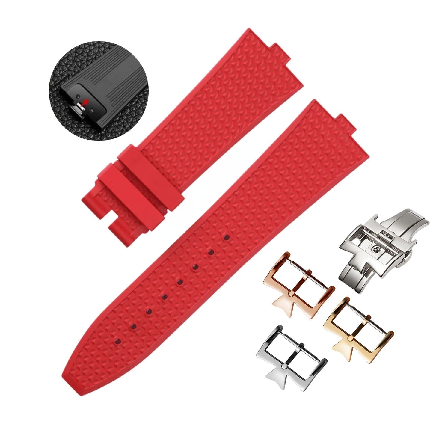 Rubber Strap – Compatible with 24mm Watches Wellstraps