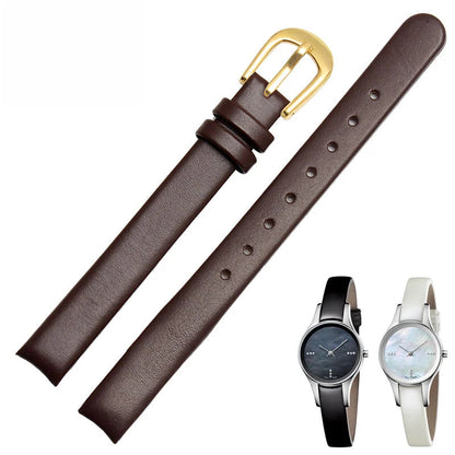 Leather Watch Strap – 10mm Black / White Arc Design | Wellstraps™  Wellstraps™