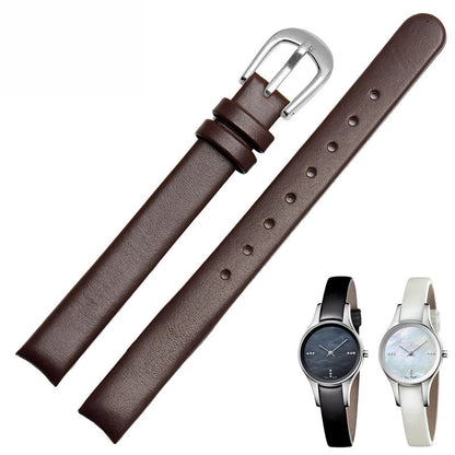 Leather Watch Strap – 10mm Black / White Arc Design | Wellstraps™  Wellstraps™