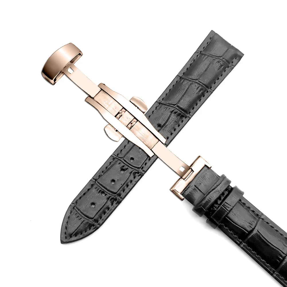 Watchband 14mm 16mm 18mm 19mm 20mm 21mm 22mm 24mm Genuine Leather Strap Men Universal Replacement Watch Band Watch Accessories  Wellstraps™