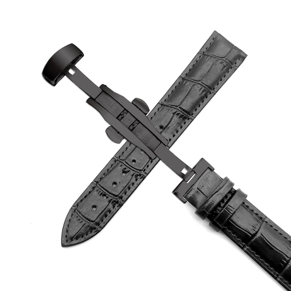 Watchband 14mm 16mm 18mm 19mm 20mm 21mm 22mm 24mm Genuine Leather Strap Men Universal Replacement Watch Band Watch Accessories  Wellstraps™
