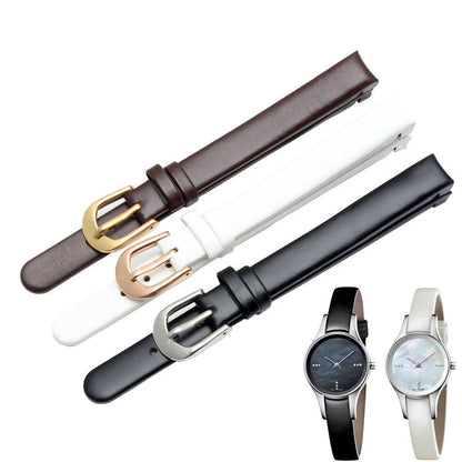 Leather Watch Strap – 10mm Black / White Arc Design | Wellstraps™  Wellstraps™