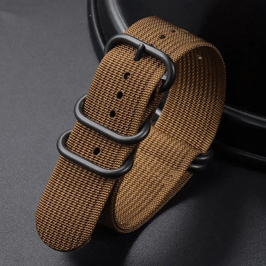 Nylon Striped Watch Strap – Ring Buckle – Multiple Sizes | Wellstraps™ Wellstraps