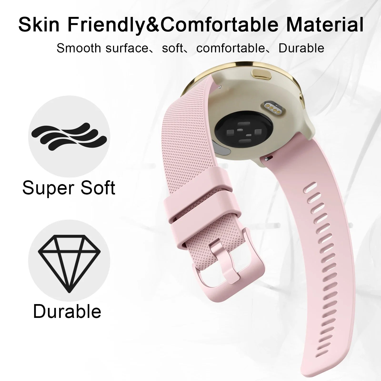 Rubber Strap For Smartwatch – 18mm Sport Band | Wellstraps™ Wellstraps