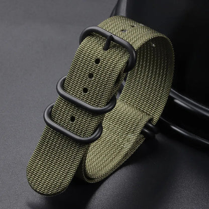 Nylon Striped Watch Strap – Ring Buckle – Multiple Sizes | Wellstraps™ Wellstraps