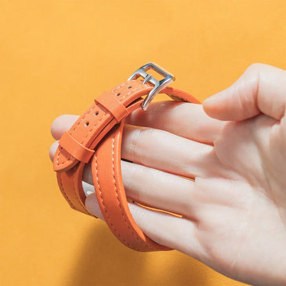 Double Tour Leather Strap For Smartwatch – 38–49mm | Wellstraps™